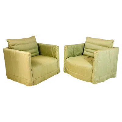Pre-owned B & B Italia Pair Of "ottomama" Lounge Chairs Designed In Italy By B&b Italia, Dated 1985 In Sand