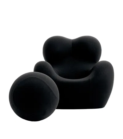 B & B Italia Serie Up 2000 Armchair And Footstool In Black