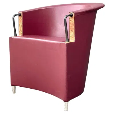 Pre-owned B & B Italia Vintage A Italian Paola Piva For B&b Italia “artema” Leather Lounge Chair In Brown