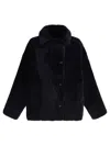 B&w Black Lamb Coat