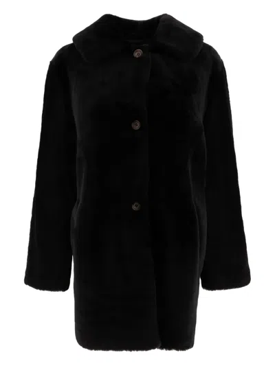 B&W BUTTON-FASTENING COAT