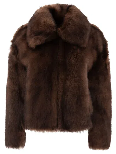 B&w Shearling Coat