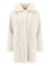 B&w Shearling Reversible Coat In Neutral