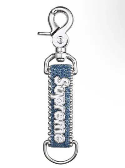 Pre-owned B B Simon X Supreme B.b. Simon Denim Keychain In Blue