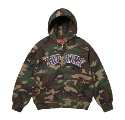 Pre-owned B B Simon X Supreme B.b Simon Woodland Camo Zip Up Hoodie