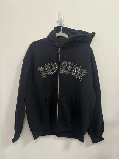Pre-owned B B Simon X Supreme B.b. Simon Zip Up Hooded Sweatshirt 'black'