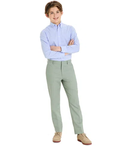 B By Brooks Brothers Kids' Big Boys Linen-blend Stretch Suit Pants In Sage