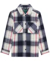 B By Brooks Brothers Big Boys Plaid Long Sleeve Shacket In Blue