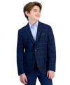 B By Brooks Brothers Big Boys Windowpane Jacket In Blue