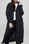 B. Coature Long Puffer Coat In Black In Black