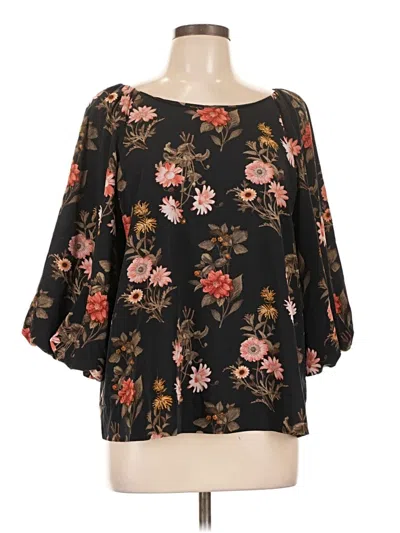 Pre-owned B Collection By Bobeau 3/4 Sleeve Blouse In Black