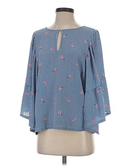 Pre-owned B Collection By Bobeau 3/4 Sleeve Blouse In Blue