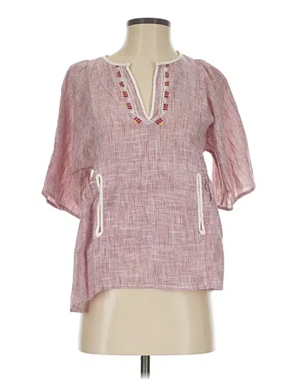 Pre-owned B Collection By Bobeau 3/4 Sleeve Blouse In Burgundy