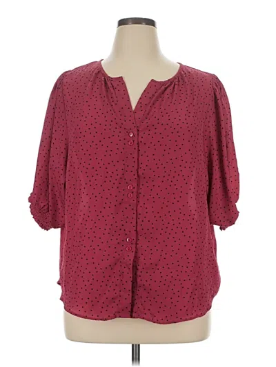 Pre-owned B Collection By Bobeau 3/4 Sleeve Blouse In Burgundy