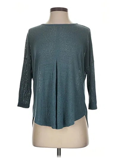Pre-owned B Collection By Bobeau 3/4 Sleeve Top Teal Scoop Neck Tops