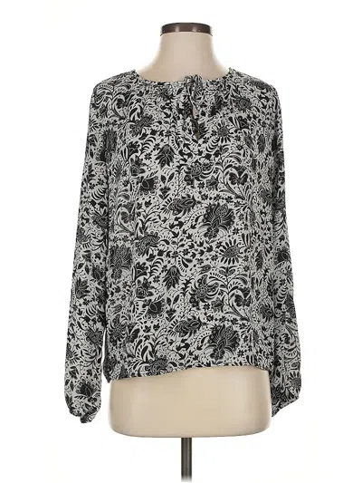 Pre-owned B Collection By Bobeau Long Sleeve Blouse In Black