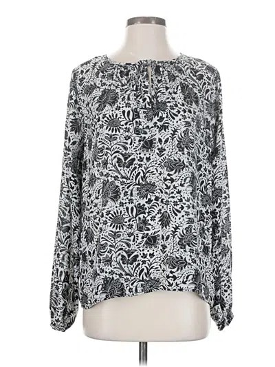 Pre-owned B Collection By Bobeau Long Sleeve Blouse In Black