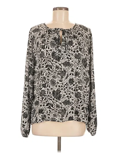Pre-owned B Collection By Bobeau Long Sleeve Blouse In Black