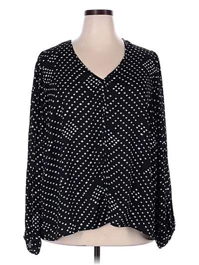 Pre-owned B Collection By Bobeau Long Sleeve Blouse In Black