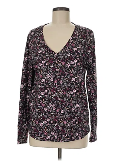 Pre-owned B Collection By Bobeau Long Sleeve Blouse In Black