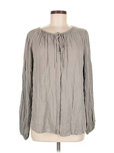 Pre-owned B Collection By Bobeau Long Sleeve Henley Shirt In Gray