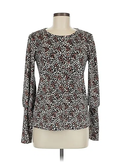 Pre-owned B Collection By Bobeau Long Sleeve Top Brown Square Neckline Tops