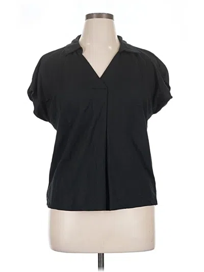 Pre-owned B Collection By Bobeau Short Sleeve Blouse In Black