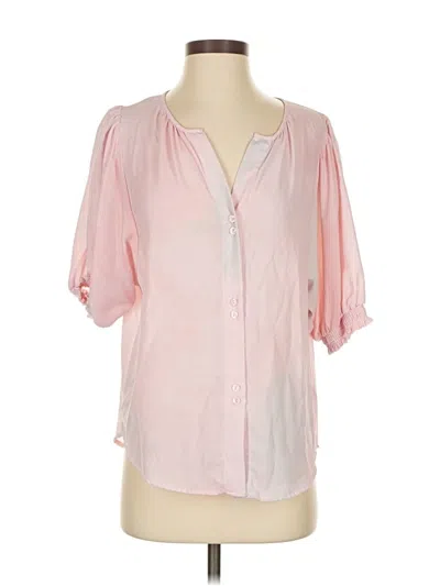 Pre-owned B Collection By Bobeau Short Sleeve Blouse In Pink