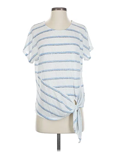 Pre-owned B Collection By Bobeau Short Sleeve Top Blue Crew Neck Tops