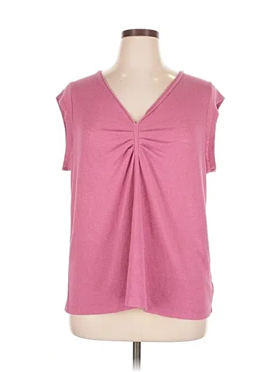Pre-owned B Collection By Bobeau Short Sleeve Top Pink V Neck Tops