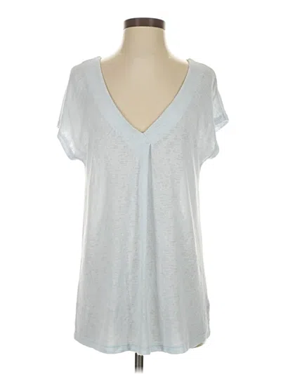 Pre-owned B Collection By Bobeau Short Sleeve Top Silver V-neck Tops