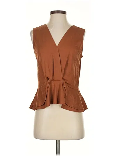 Pre-owned B Collection By Bobeau Sleeveless Blouse In Brown