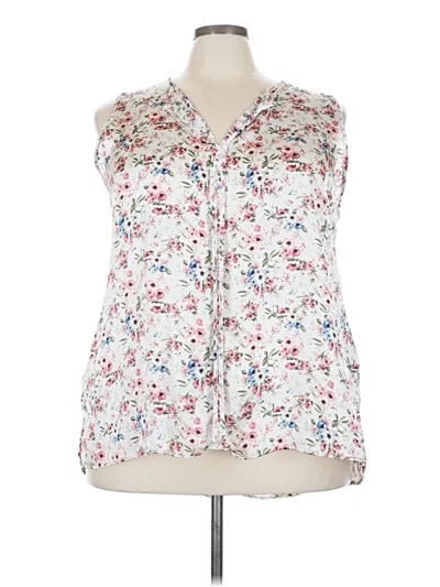 Pre-owned B Collection By Bobeau Sleeveless Blouse In White