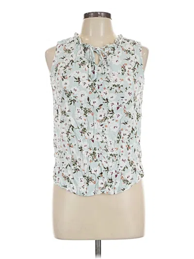 Pre-owned B Collection By Bobeau Sleeveless Button Down Shirt In White
