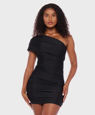 B Darlin Juniors' Asymmetric One-shoulder Bodycon Dress In Black