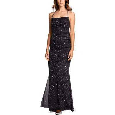 B Darlin Juniors Emma Womens Embellished Open Back Evening Dress