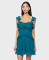 B Darlin Juniors' Flutter-strap Chiffon Tiered A-line Mini Dress In Multi