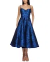 B Darlin Juniors' Sweetheart-neck Jacquard Fit & Flare Dress In Navy,royal