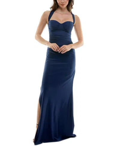 chinese dress ladies B. Darlin Womens Lace Bodycon Dress Size 5/6 Navy & Nude  TALKING FASHION