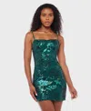 B Darlin Juniors' Sequined Tie-back Bodycon Dress In Green