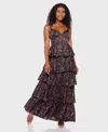 B Darlin Juniors' Sleeveless Satin Maxi Dress In Purple