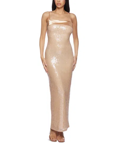 B Darlin Juniors' Sleeveless Sequined Gown In Nude,nude | ModeSens
