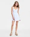 B Darlin Juniors' Sleeveless Sweetheart Mini Dress In White
