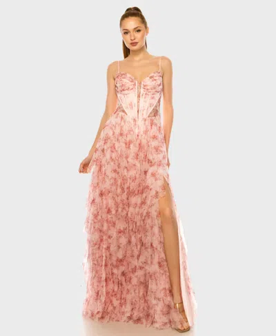 B Darlin Juniors' Spaghetti Strap Sweetheart Neck Ball Gown In Multi