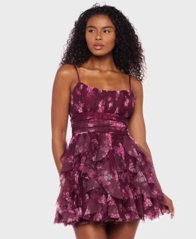 B Darlin Juniors' Taffeta Sleeveless Fit & Flare Dress