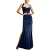 B Darlin Juniors Womens Built In Bra Polyester Halter Dress In Blue