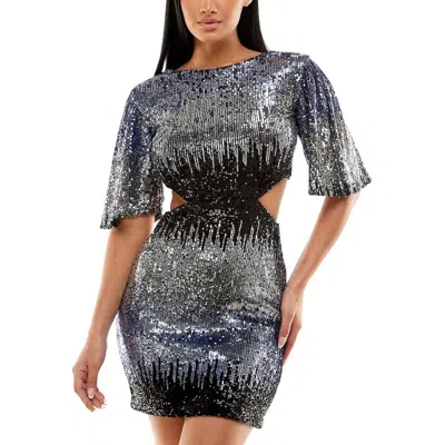 B DARLIN JUNIORS WOMENS CUTOUT MINI COCKTAIL AND PARTY DRESS