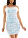 B DARLIN JUNIORS WOMENS EMBELLISHED SEQUINED BODYCON DRESS