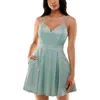 B Darlin Juniors Womens Glitter Mini Cocktail And Party Dress In Multi