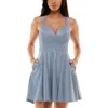 B Darlin Juniors Womens Glitter Mini Fit & Flare Dress In Multi
